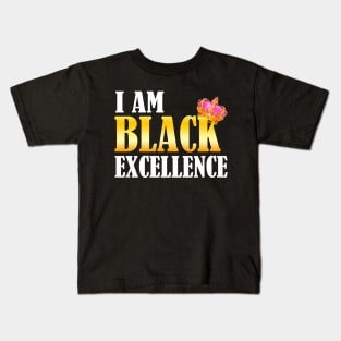 Black Woman Queen T-Shirt I Am Black Excellence Queen Kids T-Shirt